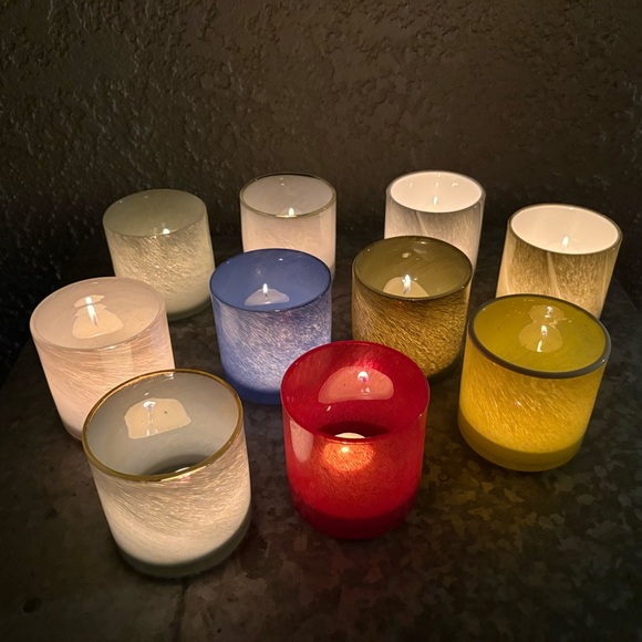 ONE - LAFCO hand blown empty candle glass assorted colors EUC - Picture 5 of 6